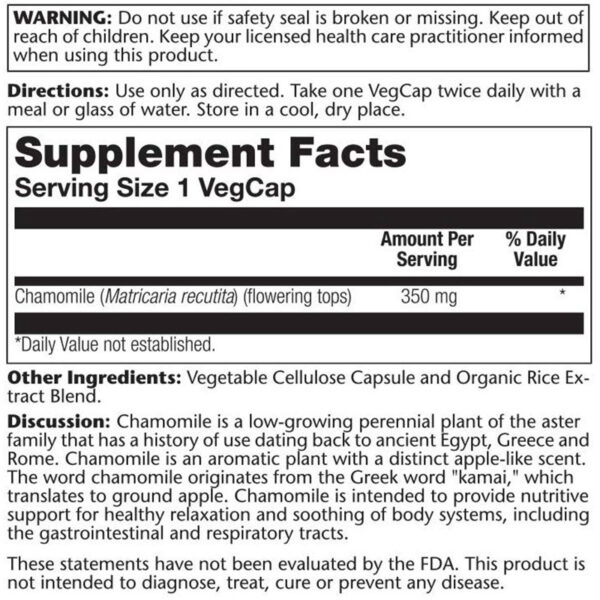 Solaray - Chamomile Capsules, 350 mg - 100 VegCaps - Image 2