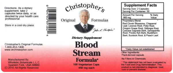 Christopher's Original Formulas - Blood Stream Capsule 100 ct. - Image 2