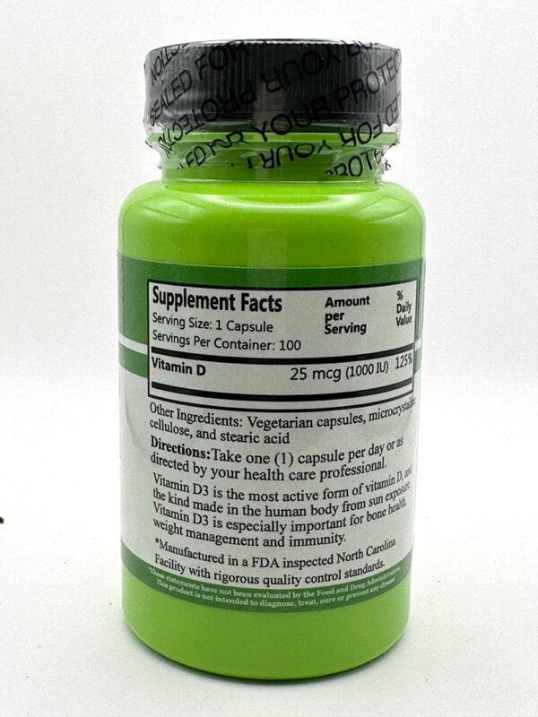 Daily Manufacturing - Vitamin D3-1000 - 100 Capsules - Image 2