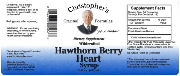 Christopher's Original Formulas - Hawthorn Berry Heart Syrup 4 oz. & 16 oz. - Image 2