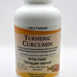 Life's Fortune - Turmeric Curcumin 750mg 180 Vegetarian Capsules