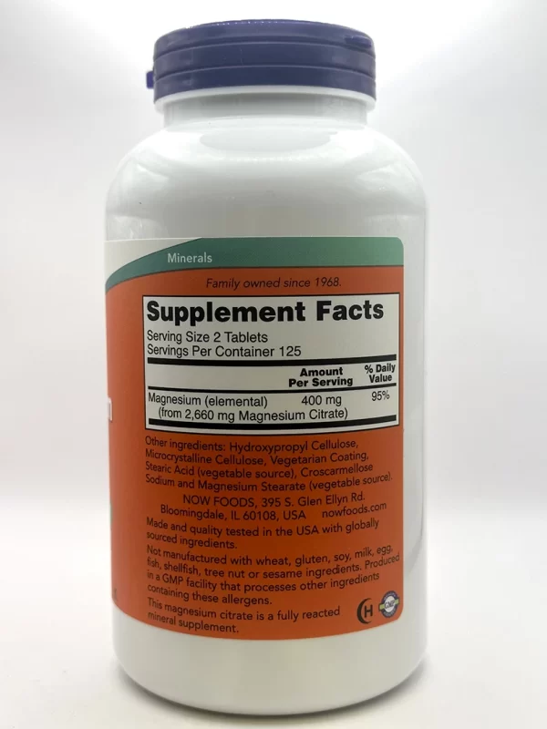 NOW - Magnesium Citrate 250 Tablets - G&W Herbs