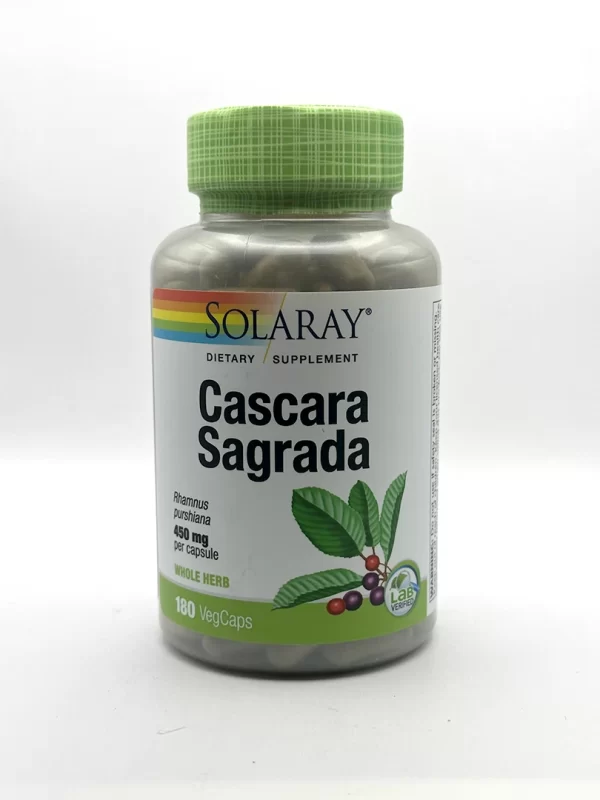 Solaray - Cascara Sagrada Capsules, 450 mg - 180 Capsules