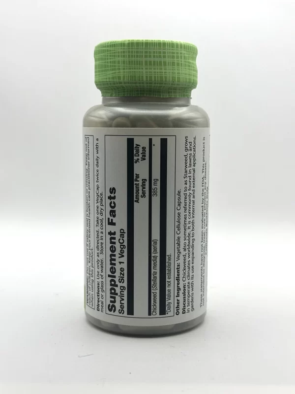 Solaray - Chickweed Capsules, 385 mg - 100 VegCaps - Image 2
