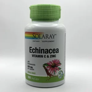 Solaray -  Echinacea with Vitamin C and Zinc Capsules, 425 mg - 100 VegCaps