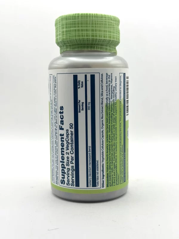Solaray -  Cranberry Capsules, 425mg - 100 VegCaps - Image 2