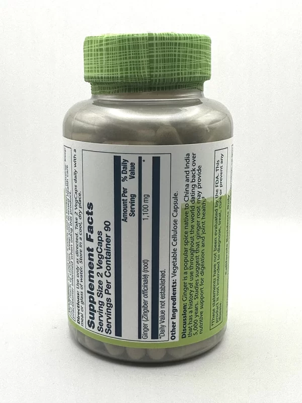 Solaray - Ginger Root Capsules, 550 mg - 180 VegCaps - Image 2