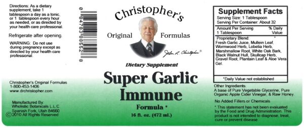 Christopher's Original Formulas - Super Garlic Immune Syrup 16 oz. - Image 2
