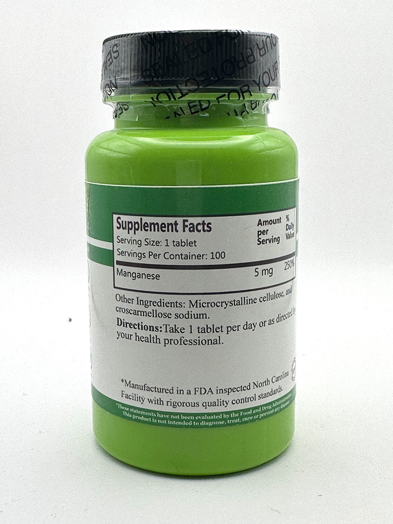 Daily Manufacturing Manganese 5mg 100 Tablets G&W Herbs
