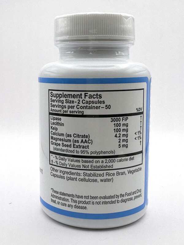 G&W Herbs Lipase Digestive Enzyme - 100 Capsules - Image 2
