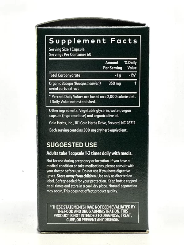 Gaia Bacopa 60 Capsules - Image 2
