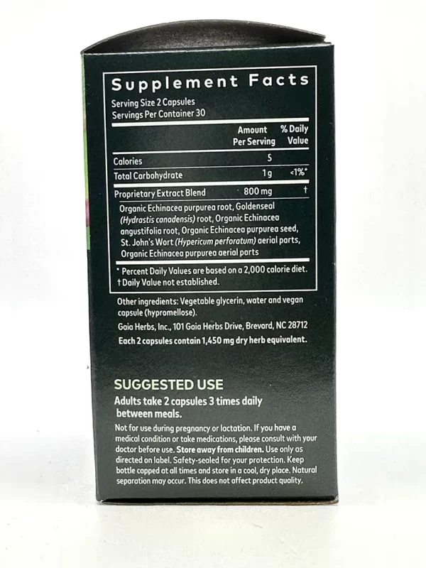 Gaia Echinacea & Goldenseal 60 Capsules - Image 2