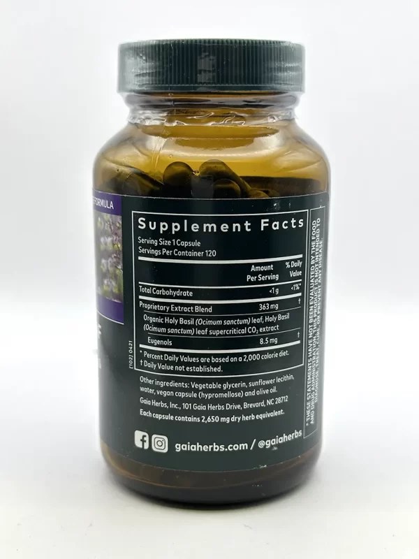 Gaia Holy Basil Leaf 120 Capsules - Image 2