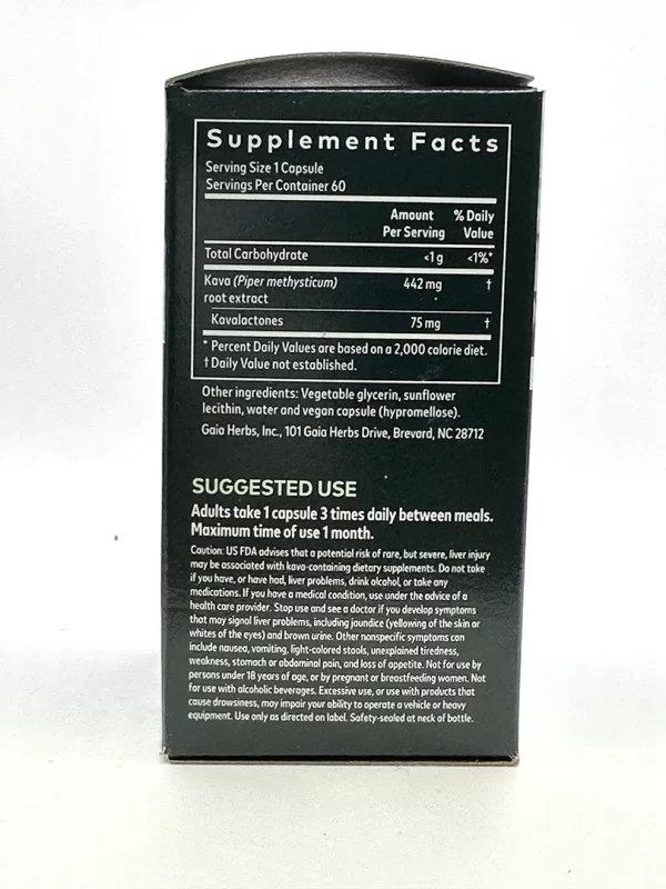 Gaia Kava Root 60 Capsules - Image 2