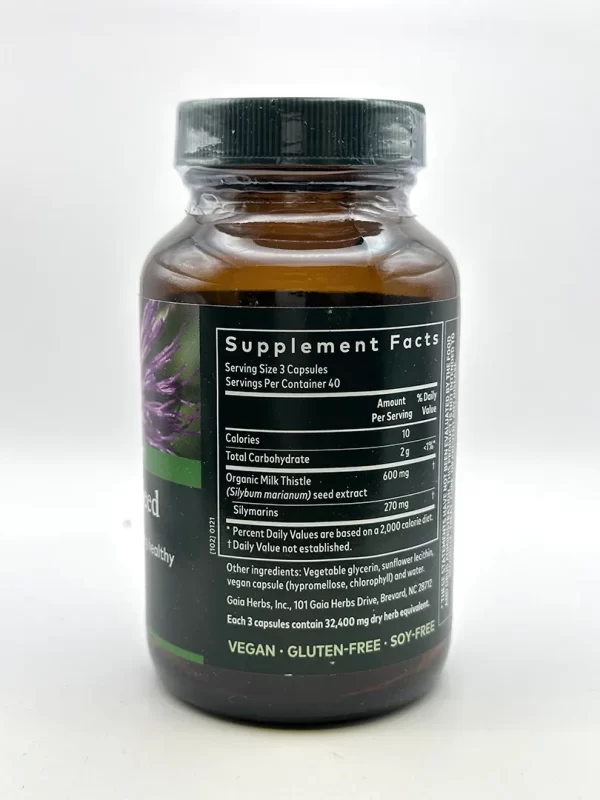 Gaia Milk Thistle Seed 120 Capsules - Image 2