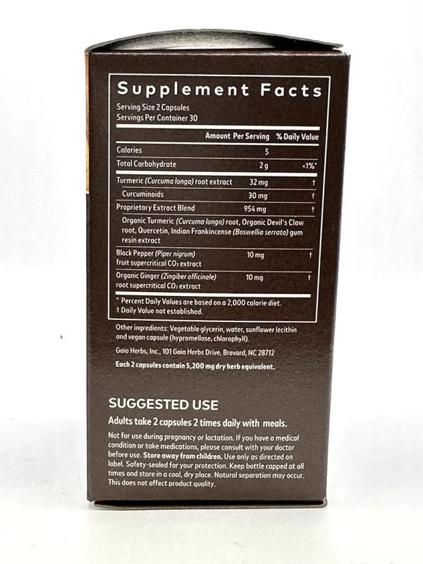 Gaia Turmeric Supreme (Joint Health) 60 Capsules - Image 2