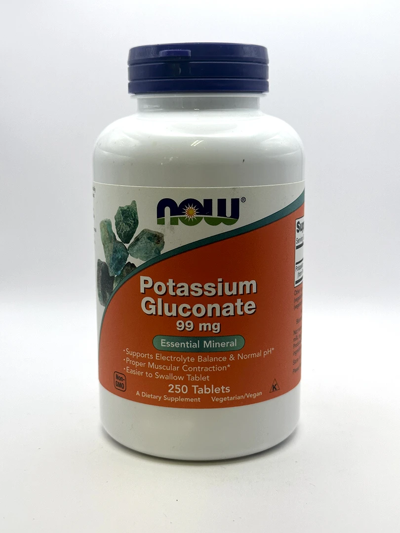 NOW - Potassium Gluconate 250 Tablets - G&W Herbs