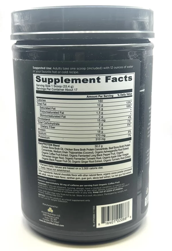 Ancient Nutrition - Keto Protein - Chocolate - Image 2