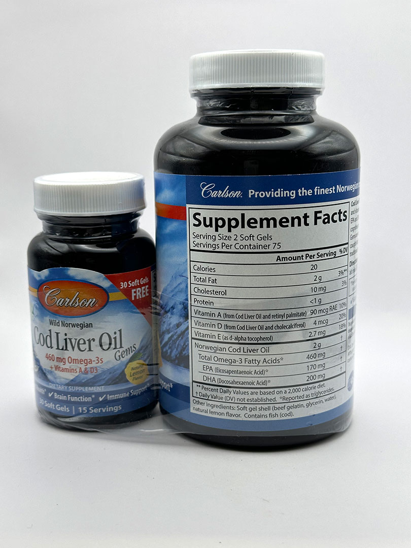 Carlson Cod Liver Oil 150 + 30 Softgels G&W Herbs