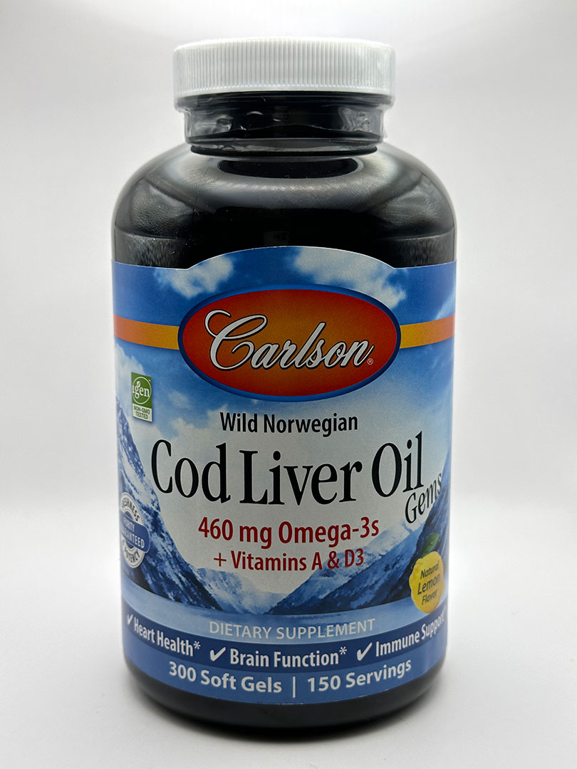 Carlson Cod Liver Oil Gems 300 Count Soft Gels G&W Herbs