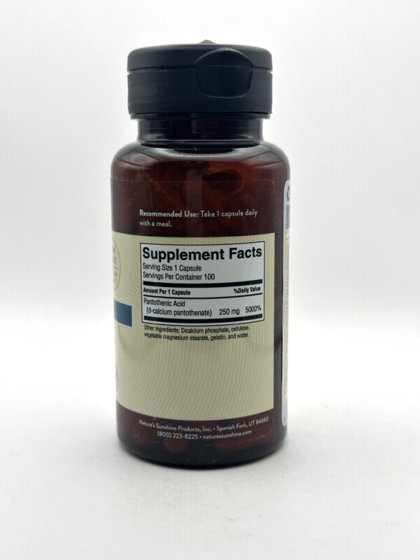 Nature's Sunshine - Pantothenic Acid (250 mg) - 100 Capsules - Image 2