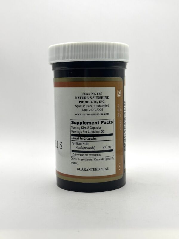 Nature's Sunshine - Psyllium Hulls - 100 Capsules - Image 2