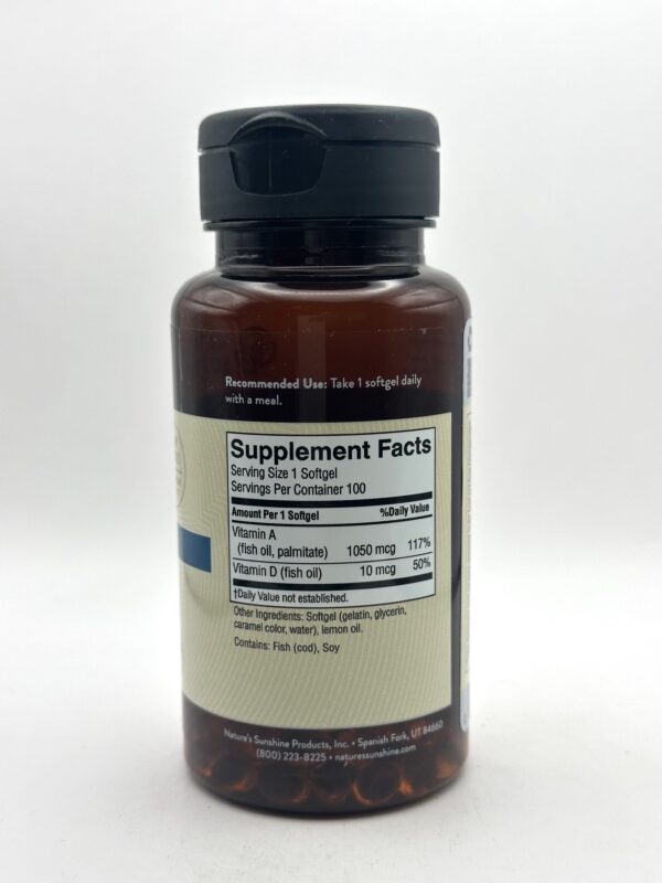 Nature's Sunshine - Vitamin A & D - 100 Softgels - Image 2