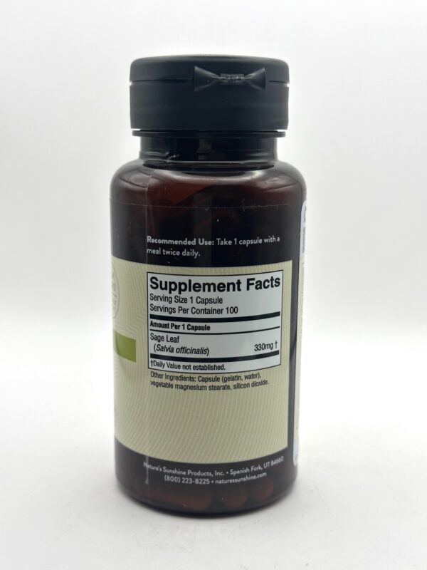 Nature's Sunshine - Sage - 100 Capsules - Image 2