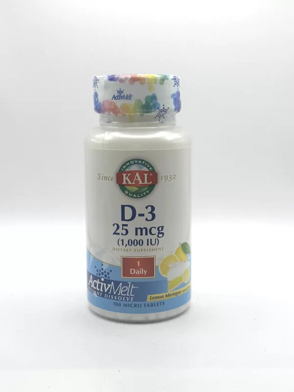 Kal - Vit. D3, 1000 IU - 100 Lozenges (lemon Meringue)