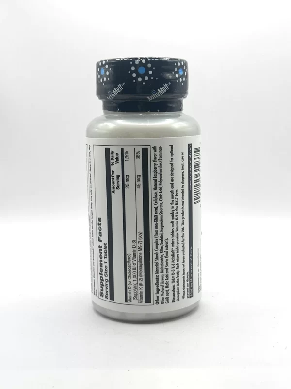 Kal - Vit. D3 (1000 IU), K2, MK7; Raspberry Flavor - 60 Lozenges - Image 2