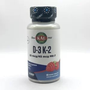 Kal - Vit. D3 (1000 IU), K2, MK7; Raspberry Flavor - 60 Lozenges