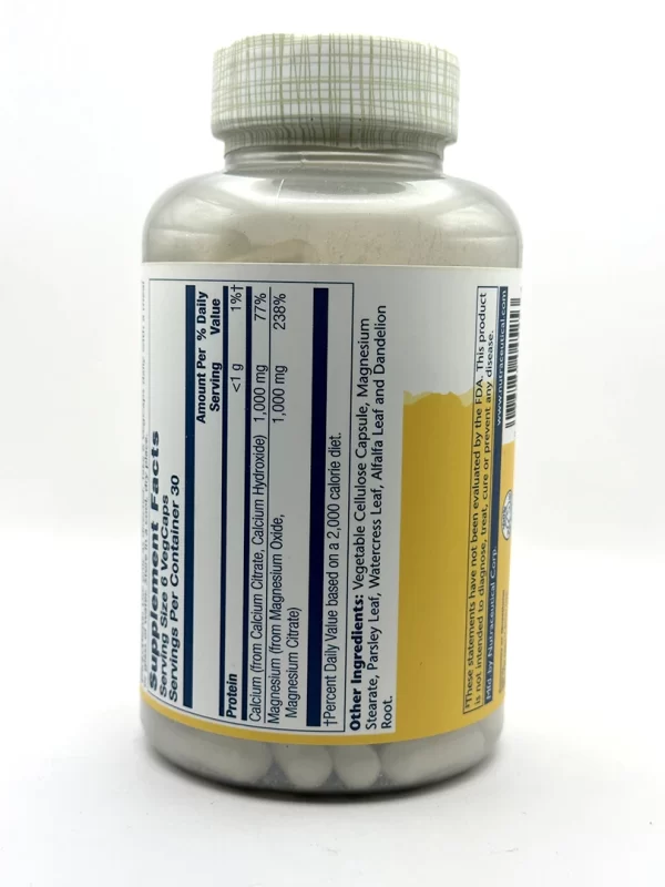 Solaray - Cal-Mag Citrate, 1:1 ratio 90 & 180 VegCaps - Image 2