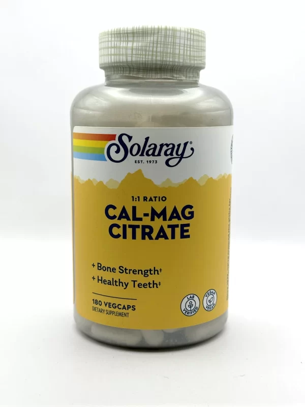 Solaray - Cal-Mag Citrate, 1:1 ratio 90 & 180 VegCaps