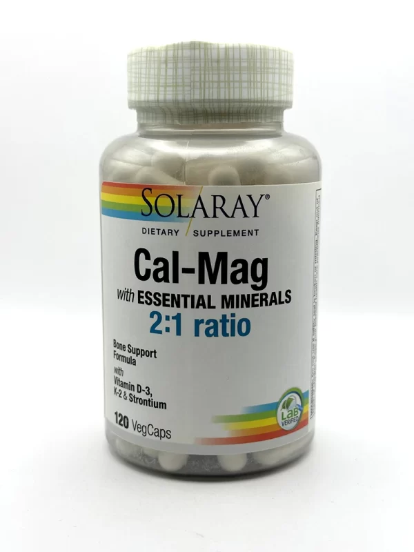 Solaray - Cal-Mag w/Minerals, 2:1 ratio 120 VegCaps