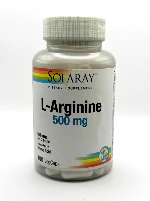 Solaray - L-Arginine, 500 mg 100 VegCaps
