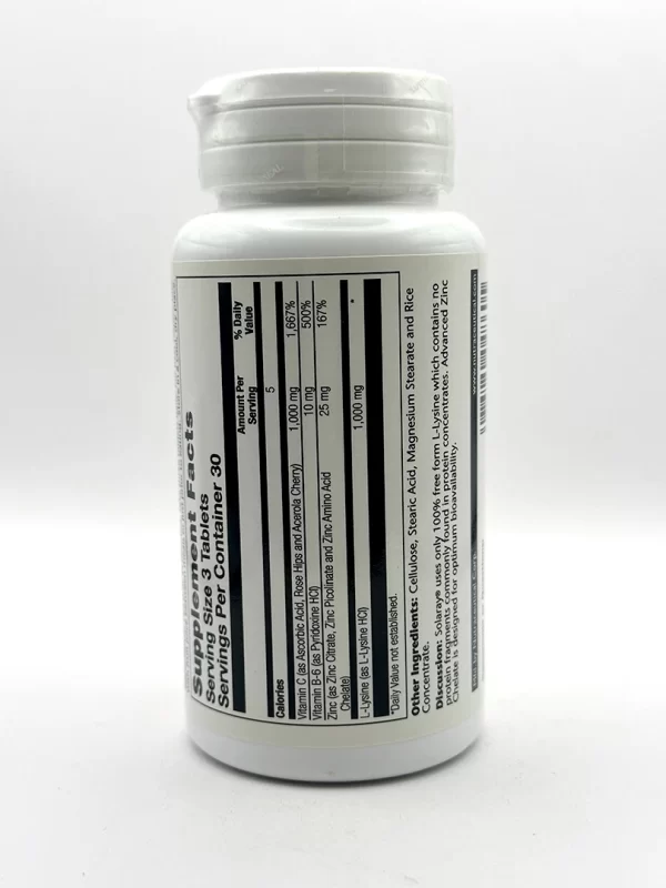 Solaray - L-Lysine, 1000 mg 90 Tablets - Image 2