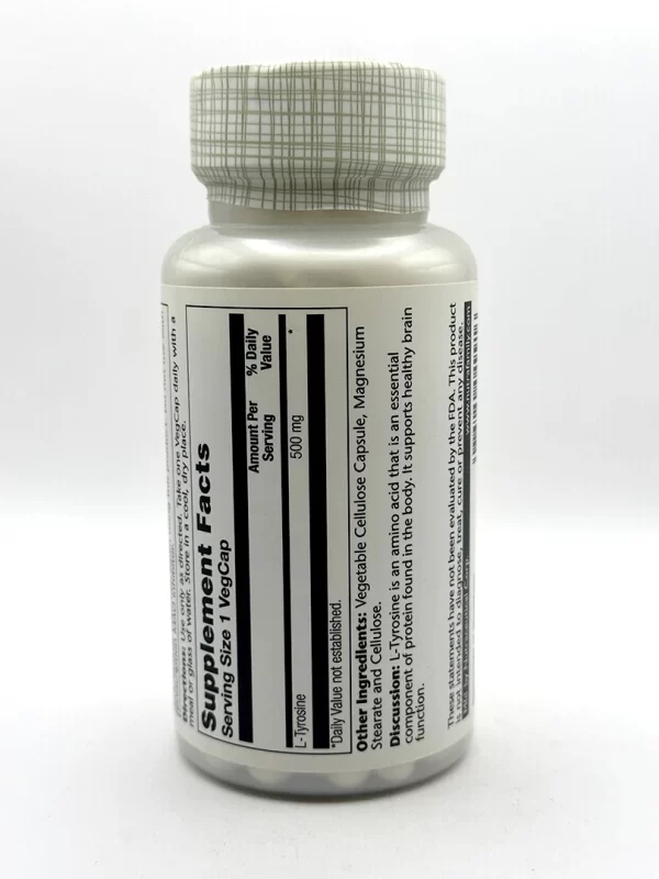 Solaray - L-Tyrosine, 500 mg 100 VegCaps - Image 2