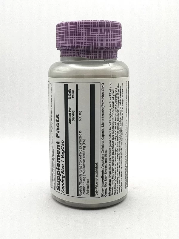 Solaray - Rhodiola Root Extract, Super 60 VegCaps - Image 2
