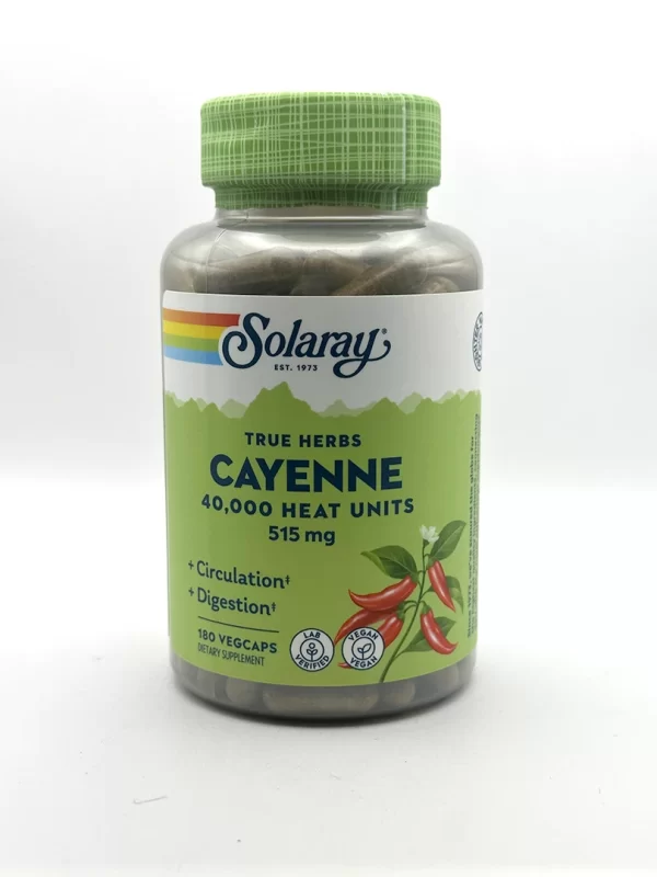 Solaray - Cayenne Pepper 40,000 HU - 180 VegCaps