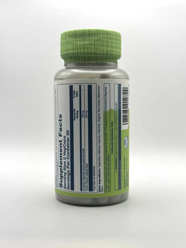 Solaray - Fenugreek & Thyme - 100 VegCaps - Image 2