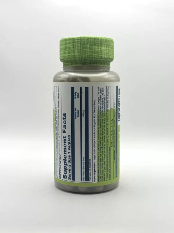 Solaray - White Willow Bark - 100 Capsules - Image 2