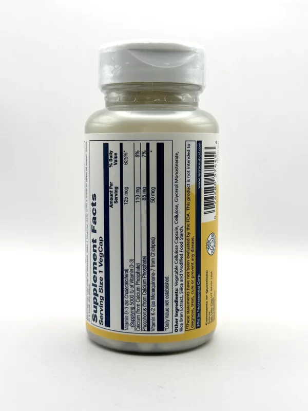 Solaray - Vitamin D3 & K2 120 VegCaps - Image 2