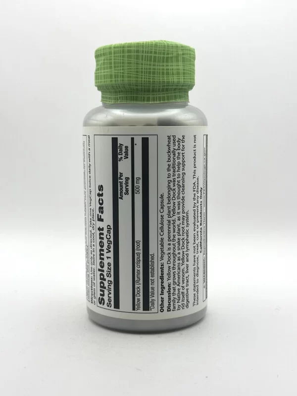 Solaray - Yellow Dock - 100 Capsules - Image 2