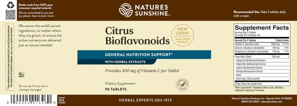 Nature's Sunshine - Vit. C, Citrus Bioflavonoids - 90 Tablets - Image 3