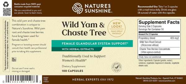 Nature's Sunshine - Wild Yam & Chaste Tree - Image 2