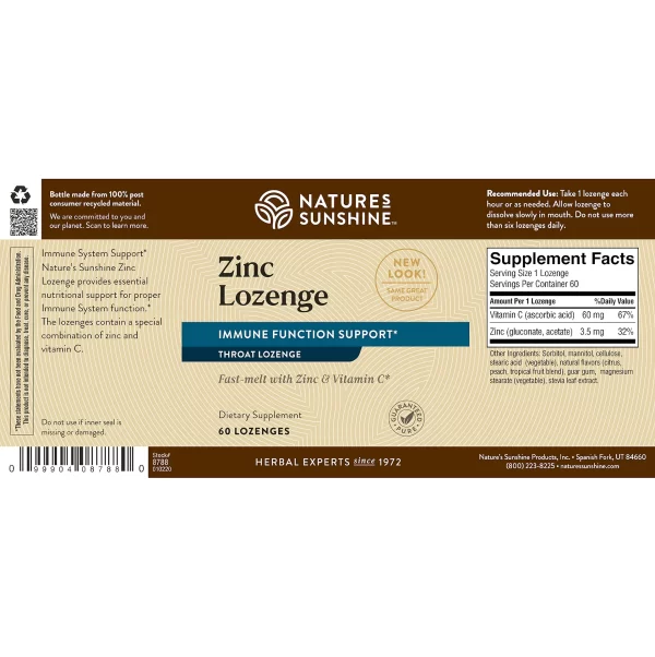 Nature's Sunshine - Zinc Lozenges - Image 2