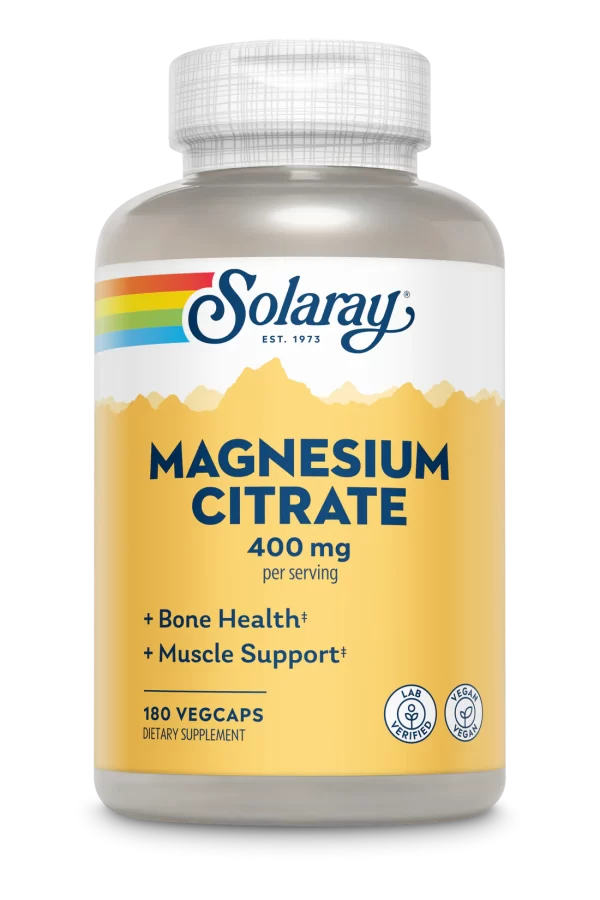 Solaray - Magnesium Citrate 400mg 180 vegcaps